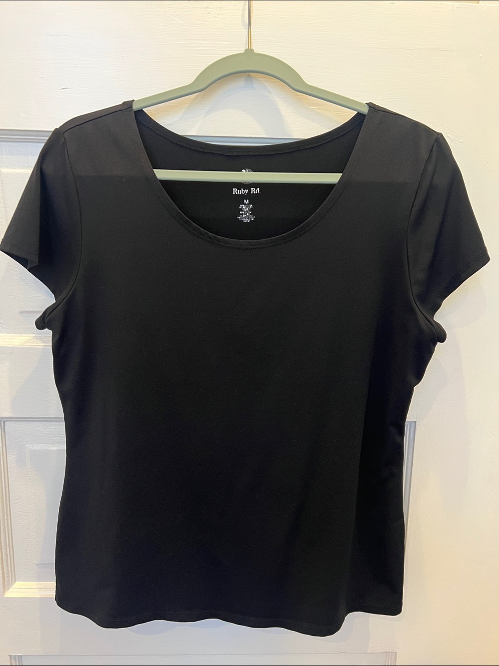 Ruby Rd. Black Scoop Neck Short Sleeve Tee